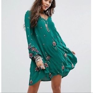 Free People Womens Oxford Embroidered A-line Dress